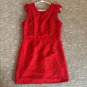 Elegant Red Lace Dress